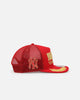 New Era New York Yankees 'Podium Pack' Pre-Curved Golfer Trucker Snapback Scarlet/Metallic Gold
