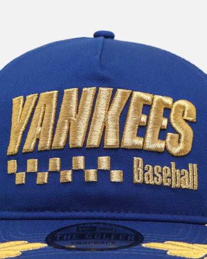New Era New York Yankees 'Podium Pack' Pre-Curved Golfer Trucker Snapback Light Royal/Metallic Gold