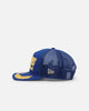 New Era Los Angeles Dodgers 'Podium Pack' Pre-Curved Golfer Trucker Snapback Light Royal/Metallic Gold