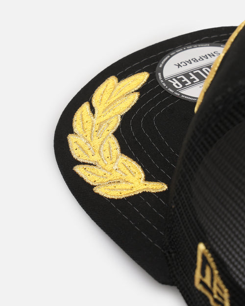 New Era Los Angeles Dodgers 'Podium Pack' Pre-Curved Golfer Trucker Snapback Black/Metallic Gold