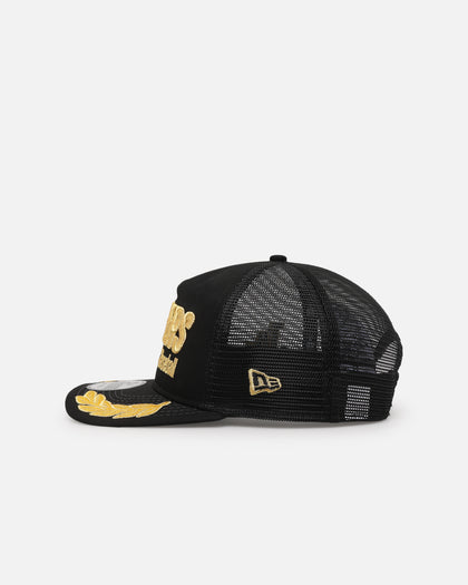 New Era Los Angeles Dodgers 'Podium Pack' Pre-Curved Golfer Trucker Snapback Black/Metallic Gold