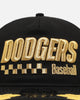 New Era Los Angeles Dodgers 'Podium Pack' Pre-Curved Golfer Trucker Snapback Black/Metallic Gold