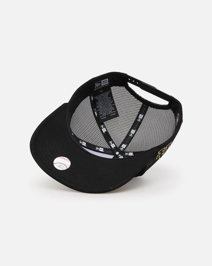 New Era Los Angeles Dodgers 'Podium Pack' Pre-Curved Golfer Trucker Snapback Black/Metallic Gold