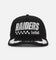 New Era Las Vegas Raiders 'Podium Pack' Pre-Curved Golfer Trucker Snapback Light Royal/Metallic Gold