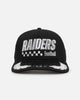 New Era Las Vegas Raiders 'Podium Pack' Pre-Curved Golfer Trucker Snapback Light Royal/Metallic Gold