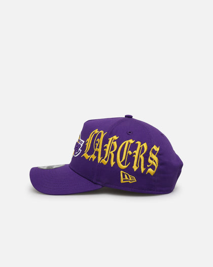 New Era Los Angeles Lakers 'Goth Script' 9FORTY A-Frame Snapback Purple/Gold