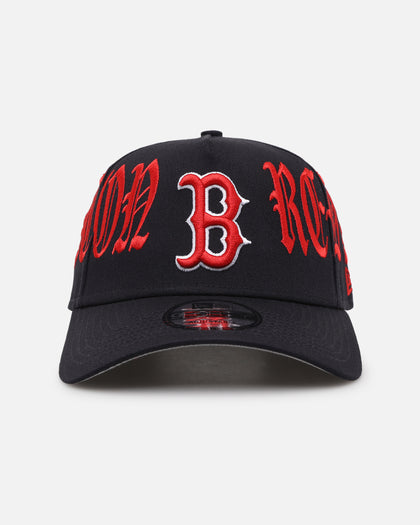 New Era Boston Red Sox 'Gothic Script' 9FORTY A-Frame Snapback Scarlet/Navy