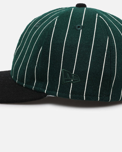 New Era Oakland Athletics 9FIFTY Retro Melton Pinstripe Strapback Dark Green/Black