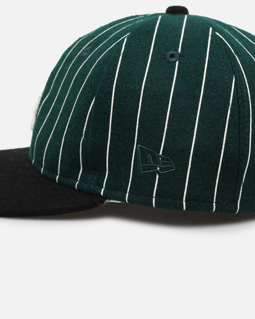 New Era New York Yankees 9FIFTY Retro Melton Pinstripe Strapback Dark Green/Black