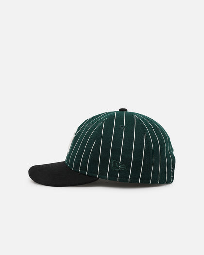 New Era New York Yankees 9FIFTY Retro Melton Pinstripe Strapback Dark Green/Black