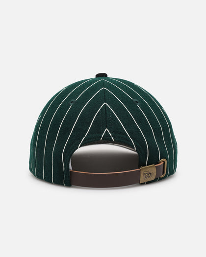 New Era Las Vegas Raiders 9FIFTY Retro Melton Pinstripe Strapback Dark Green/Black
