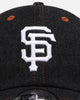 New Era San Francisco Giants "Black Denim" Classic Casual Strapback Black Denim/Rust Contrast