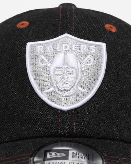 New Era Las Vegas Raiders "Black Denim" Classic Casual Strapback Black Denim/Rust Contrast