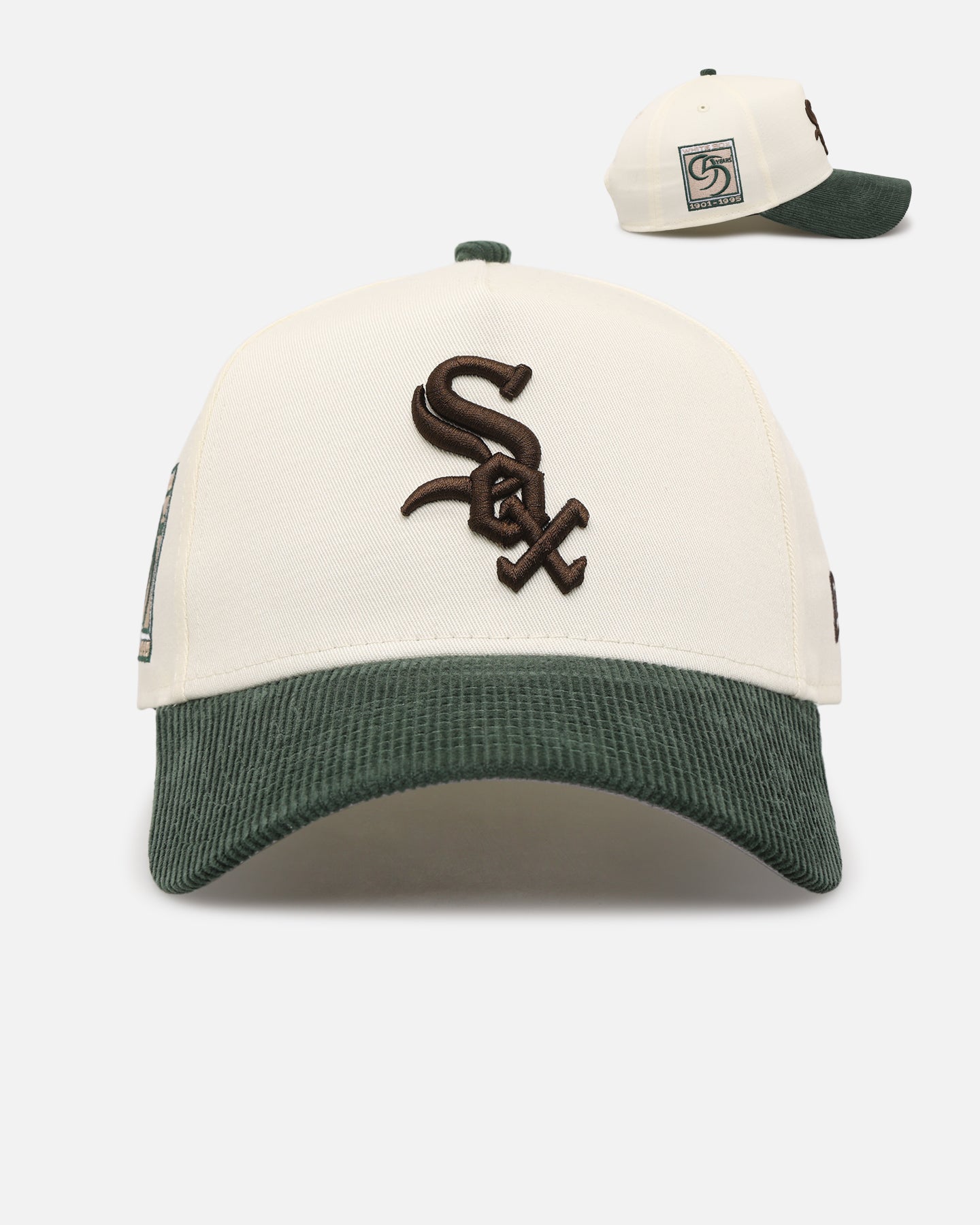 New Era Chicago White Sox 'Chrome White Green' Corduroy Visor