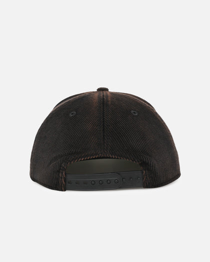 New Era South Sydney Rabbitohs 'NRL Golfer Washed Black' Pre-Curved Corduroy Golfer Snapback Washed Black