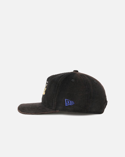 New Era Parramatta Eels 'NRL Golfer Washed Black' Pre-Curved Corduroy Golfer Snapback Washed Black