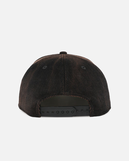 New Era Newcastle Knights 'NRL Golfer Washed Black' Pre-Curved Corduroy Golfer Snapback Washed Black