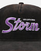 New Era Melbourne Storm 'NRL Golfer Washed Black' Pre-Curved Corduroy Golfer Snapback Washed Black