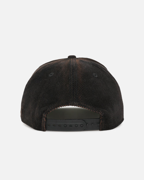 New Era Canterbury-Bankstown Bulldogs 'NRL Golfer Washed Black' Pre-Curved Corduroy Golfer Snapback Washed Black