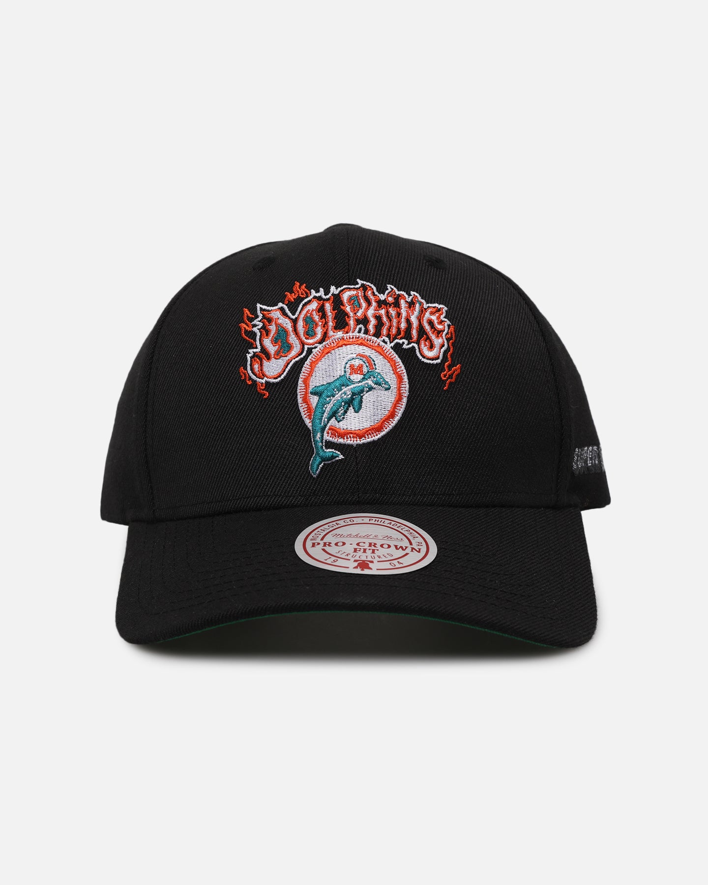 Mitchell & Ness Miami Dolphins Flames Pro Crown Snapback Faded