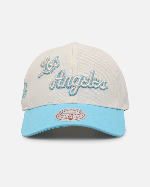 Mitchell & Ness Los Angeles Lakers 'Sky Blue' Pro Crown Snapback White Cream/Blue