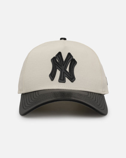 New Era New York Yankees 'Leather Visor' 9FORTY A-Frame Snapback Chrome White/Black