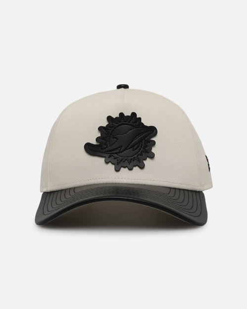 New Era Miami Dolphins 'Leather Visor' 9FORTY A-Frame Snapback Chrome White/Black
