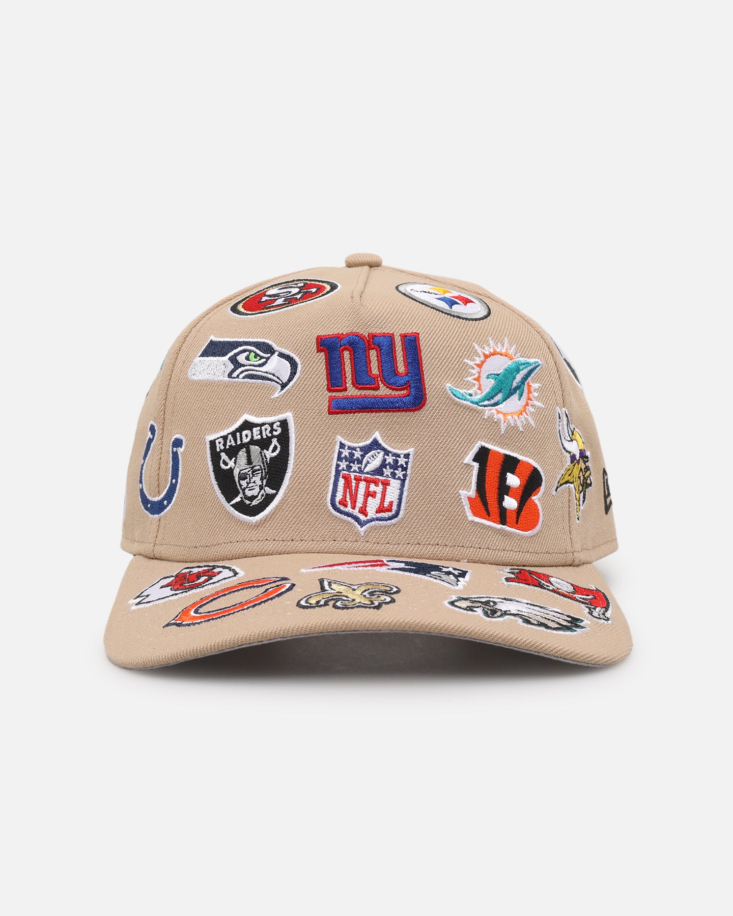 New Era NFL 'All Over Leagues' 9FORTY A-Frame Snapback Camel
