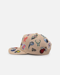 New Era NBA 'All Over Leagues' 9FORTY A-Frame Snapback Camel