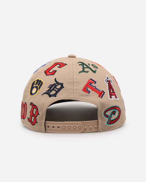 New Era MLB 'All Over Leagues' 9FORTY A-Frame Snapback Camel