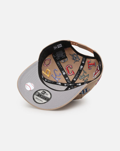 New Era MLB 'All Over Leagues' 9FORTY A-Frame Snapback Camel