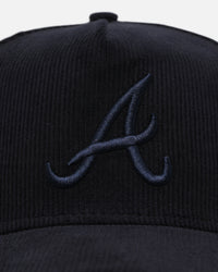 New Era Atlanta Braves 'Navy Tonal Cord' 9FORTY A-Frame Corduroy Snapback Navy