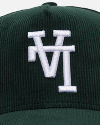 New Era Los Angeles Dodgers 'Upside Down LA Cord' 9FORTY A-Frame Corduroy Snapback Green