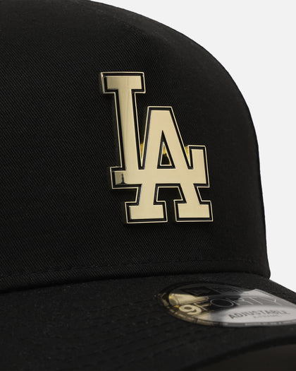 New Era Los Angeles Dodgers 'Gold Medal Badge' 9FORTY A-Frame Snapback Black/White/Green