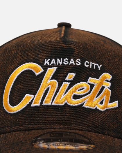 New Era Kansas City Chiefs 'Black Washed Official Team Color' 9FORTY A-Frame Snapback Washed Black