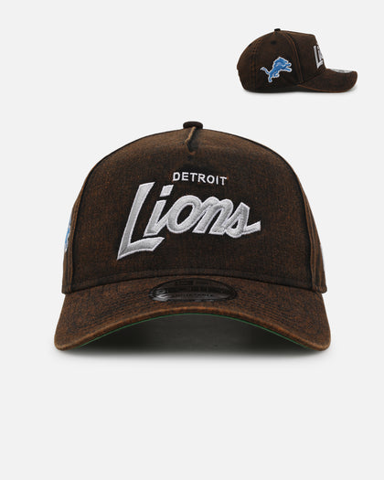 New Era Detroit Lions 'Black Washed Official Team Color' 9FORTY A-Frame Snapback Washed Black