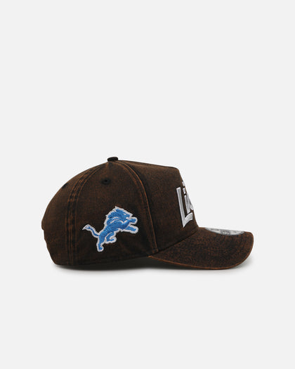 New Era Detroit Lions 'Black Washed Official Team Color' 9FORTY A-Frame Snapback Washed Black