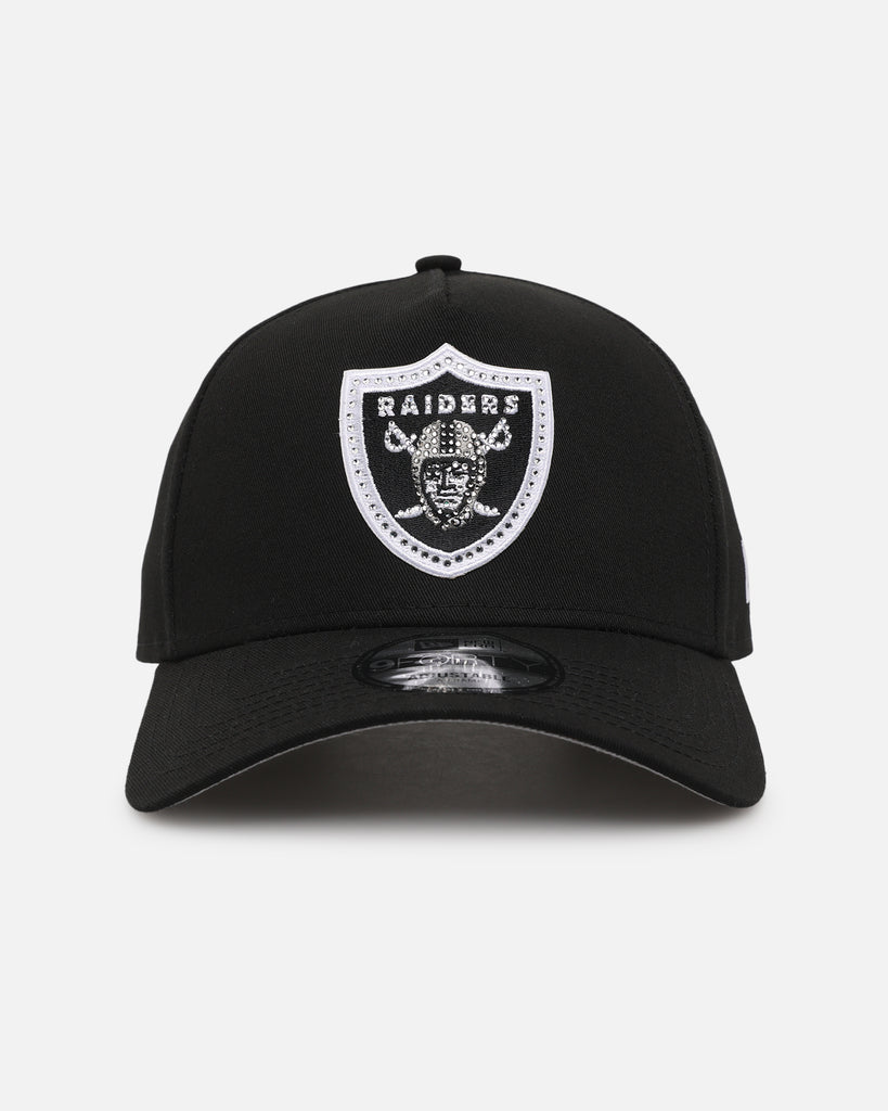 【高級ラムスキン】ミッチェルアンドネス レイダース レザーキャップ NFL 本革 New Era Las Vegas Raiders 'Diamante' 9FORTY A-Frame Snapback Black