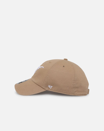 47 Brand Texas Longhorns 47 Clean Up Strapback Khaki/White