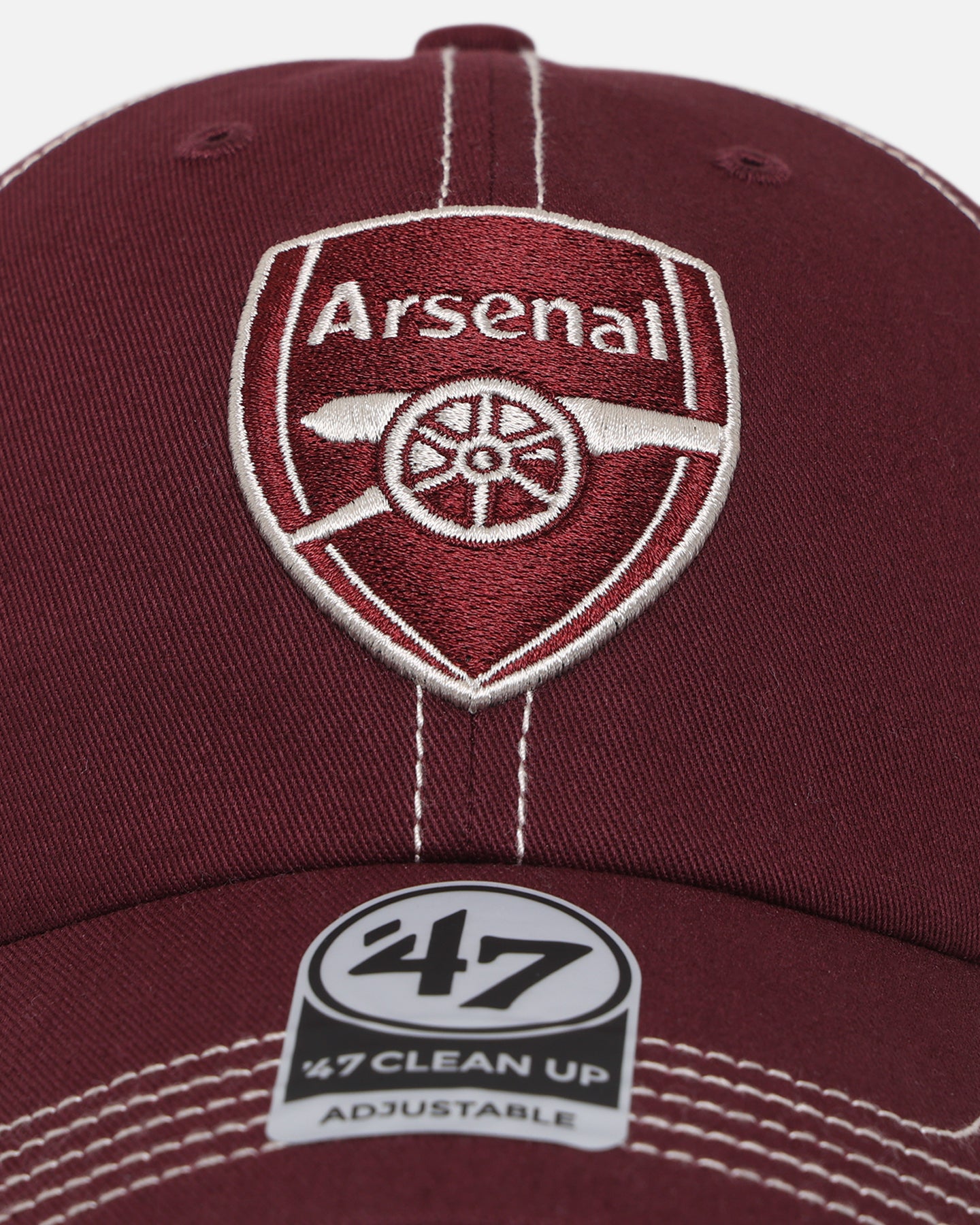 Arsenal アーセナル バーガンディ トラッカーキャップ 47Brand Arsenal FC Dark Maroon Contrast Stitch MVP Snapback Cap