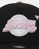New Era Los Angeles Lakers 'Pink Satin Hearts 2.0' 9FORTY A-Frame Snapback Black/Pink