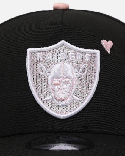 New Era Las Vegas Raiders 'Pink Satin Hearts 2.0' 9FORTY A-Frame Snapback Black/Pink