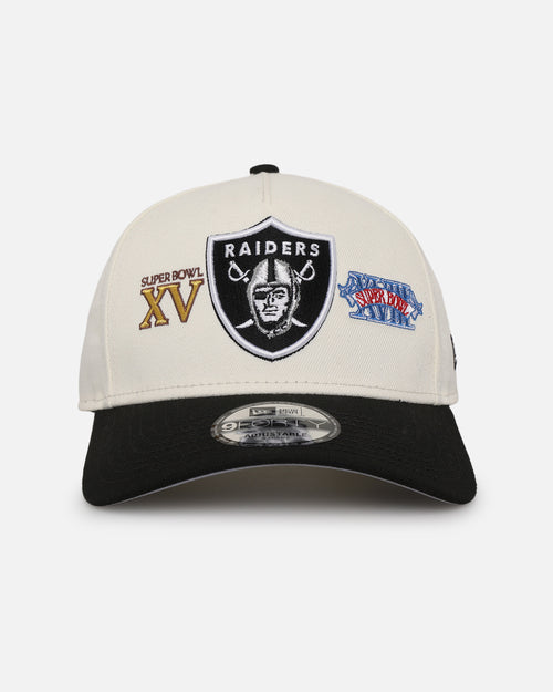 New Era Las Vegas Raiders 'Super Bowl Logos' 9FORTY A-Frame Snapback Chrome