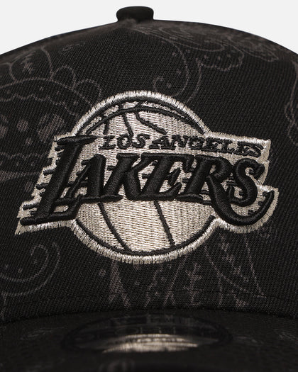 New Era Los Angeles Lakers 'Tonal Paisley' 9FORTY A-Frame Snapback Black