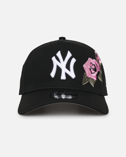New Era New York Yankees 'Pink Rose Embroidery' 9FORTY A-Frame Snapback Black/Pink