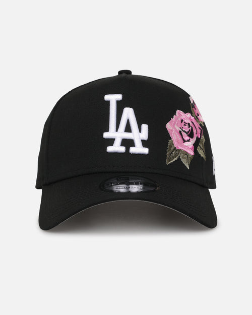 New Era Los Angeles Dodgers 'Rose Embroidery' 9FORTY A-Frame Snapback Black/Pink