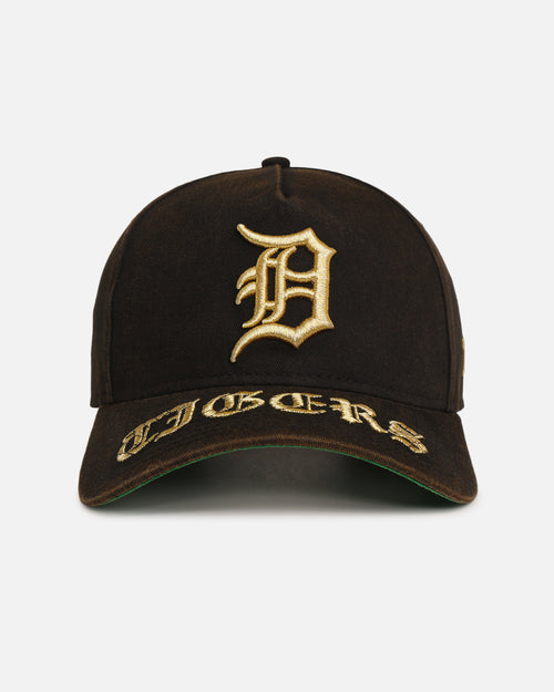 New Era Detroit Tigers 'Washed Black Gothic Script' 9FORTY A-Frame Snapback Black