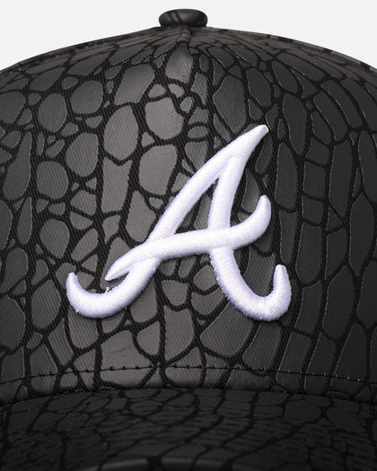 New Era Atlanta Braves 'Croc Skin' 9FORTY A-Frame Snapback Black