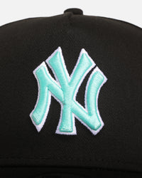 New Era New York Yankees 'Black Aqua' 9FORTY A-Frame Snapback Black/Aqua