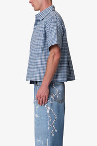 MNML Plaid Poplin Cropped Shirt
